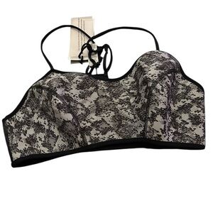 New DOS GARDENIAS Wild Honey Neoprene Racerback Bikini Top snake print Small